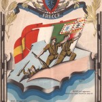 M.llo Magg. Augusto Giannotti (?) e S.M. Michelangelo Fedele (1911-?), "Frecce", Saragozza, Litografía Portabella, 1938 ca. Litografia su carta, 22×17 cm. Bolzano, Archivio privato "Famiglia de Rensis" (CC BY-ND 3.0). Riproduzione fotomeccanica del frontespizio, che mostra lo stemma della "División Flechas" (motto: "Agredir para vencer") e una illustrazione firmata "Forta" M.llo Magg. Augusto Giannotti (?) e S.M. Michelangelo Fedele (1911-?), "Frecce", Saragozza, Litografía Portabella, 1938 ca. Litografia su carta, 22×17 cm. Bolzano, Archivio privato "Famiglia de Rensis" (CC BY-ND 3.0). Riproduzione fotomeccanica del frontespizio, che mostra lo stemma della "División Flechas" (motto: "Agredir para vencer") e una illustrazione firmata "Forta"