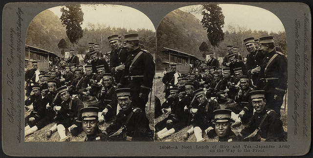 "A noon lunch of rice and tea - Japanese Army on the way to the front" by Boston Public Library on Flickr (CC BY 2.0)
