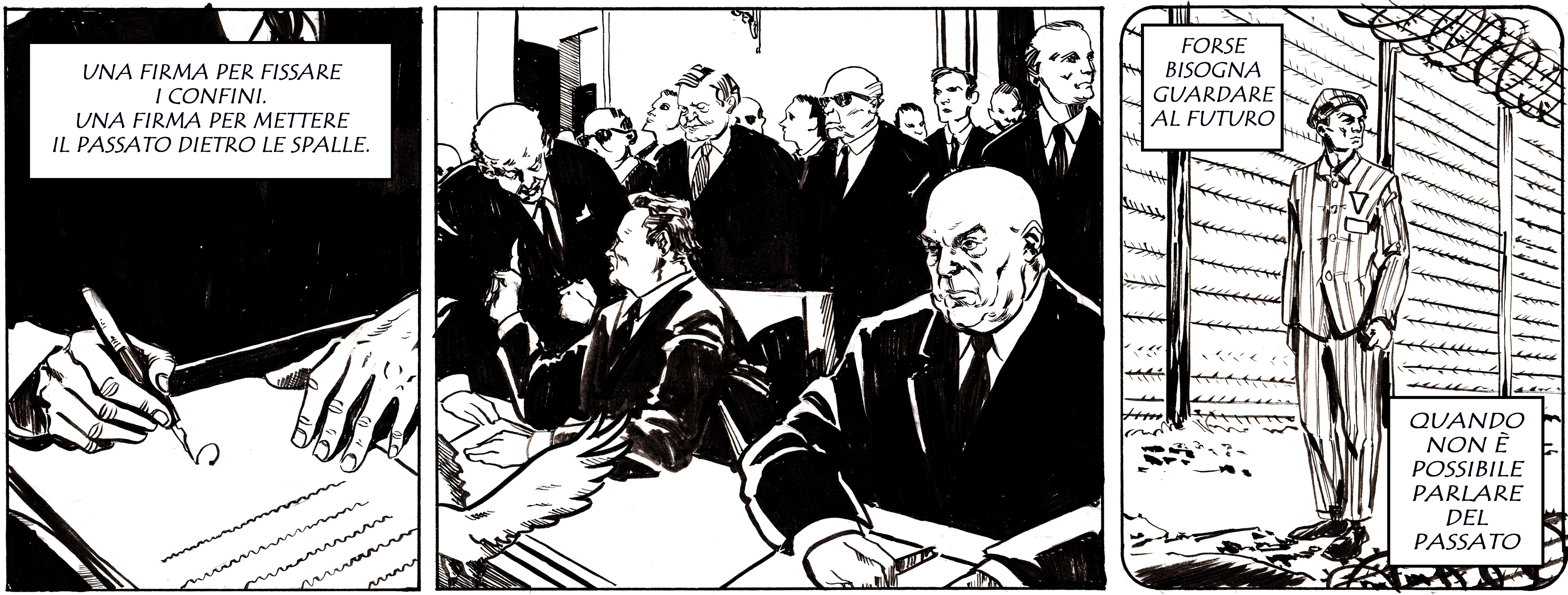 La firma del Trattato di Varsavia. Disegno di Giulia Giaccaglia ©