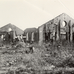 Il capannone 9 del Cantiere distrutto dalle bombe austro-ungariche. S.d.