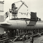 Il sommergibile "Enrico Toti" della Marina Militare pronto al varo. 1967