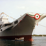 L’incrociatore "Giuseppe Garibaldi" della Marina Militare galleggiante dopo il varo. 1983