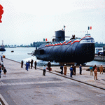 Il sommergibile "Gianfranco Gazzana Priaroggia" della Marina Militare, varo. 26 giugno 1993