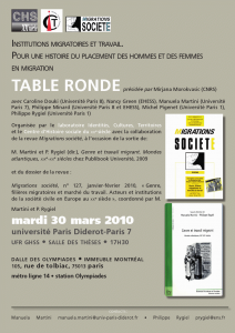 INSTITUTIONS MIGRATOIRES ET TRAVAIL.