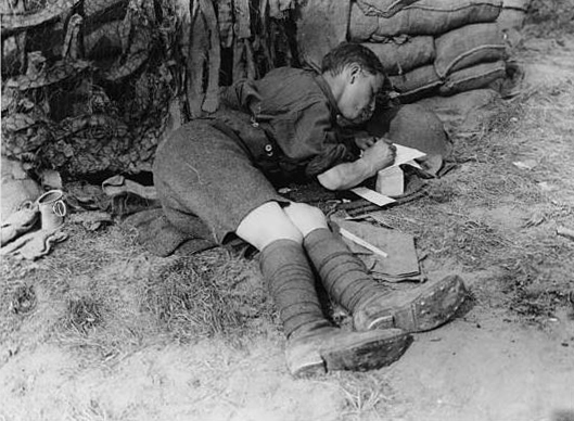 "Writing home" by National Library of Scotland on First World War Official Photographs (CC BY-NC-SA 2.5 UK: Scotland)