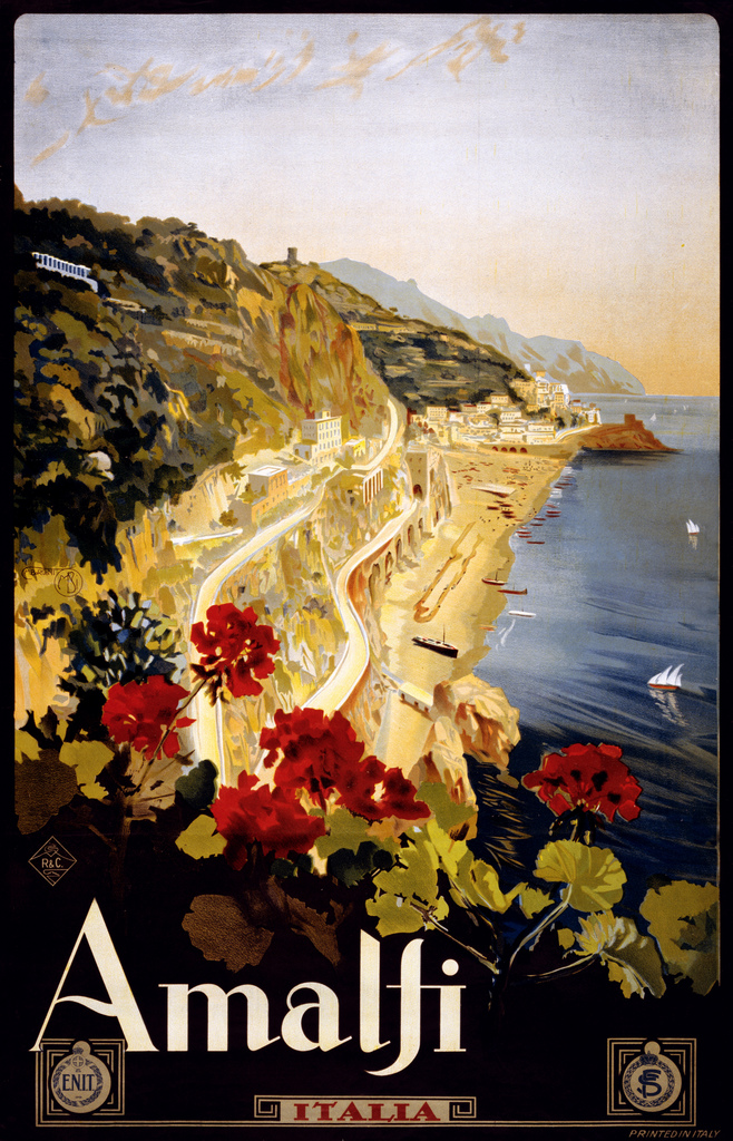 "Amalfi, travel poster for ENIT, ca. 1915" by trialsanderrors on Flickr (CC BY 2.0)