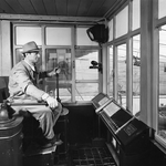 Cabina di manovra della teleferica "Bleichert". 1938