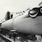Il sommergibile "Enrico Toti" della Marina Militare pronto al varo. 1967